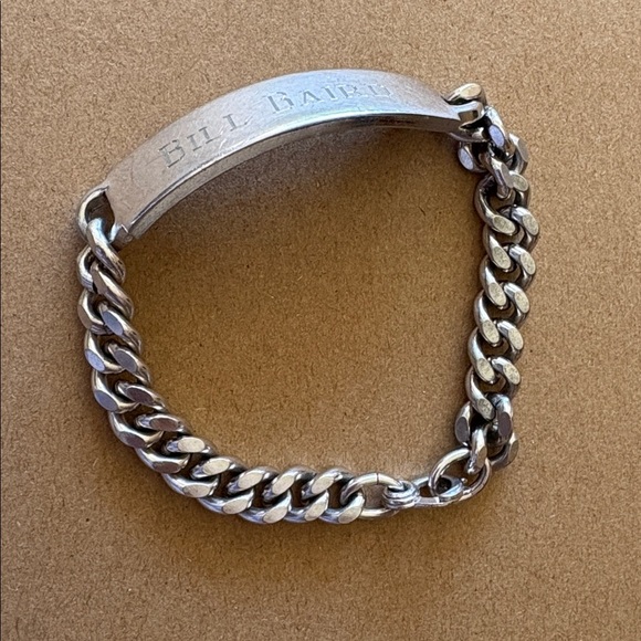Mens ‘nickel silver’ engraved Cuban link bracelet - Picture 2 of 7